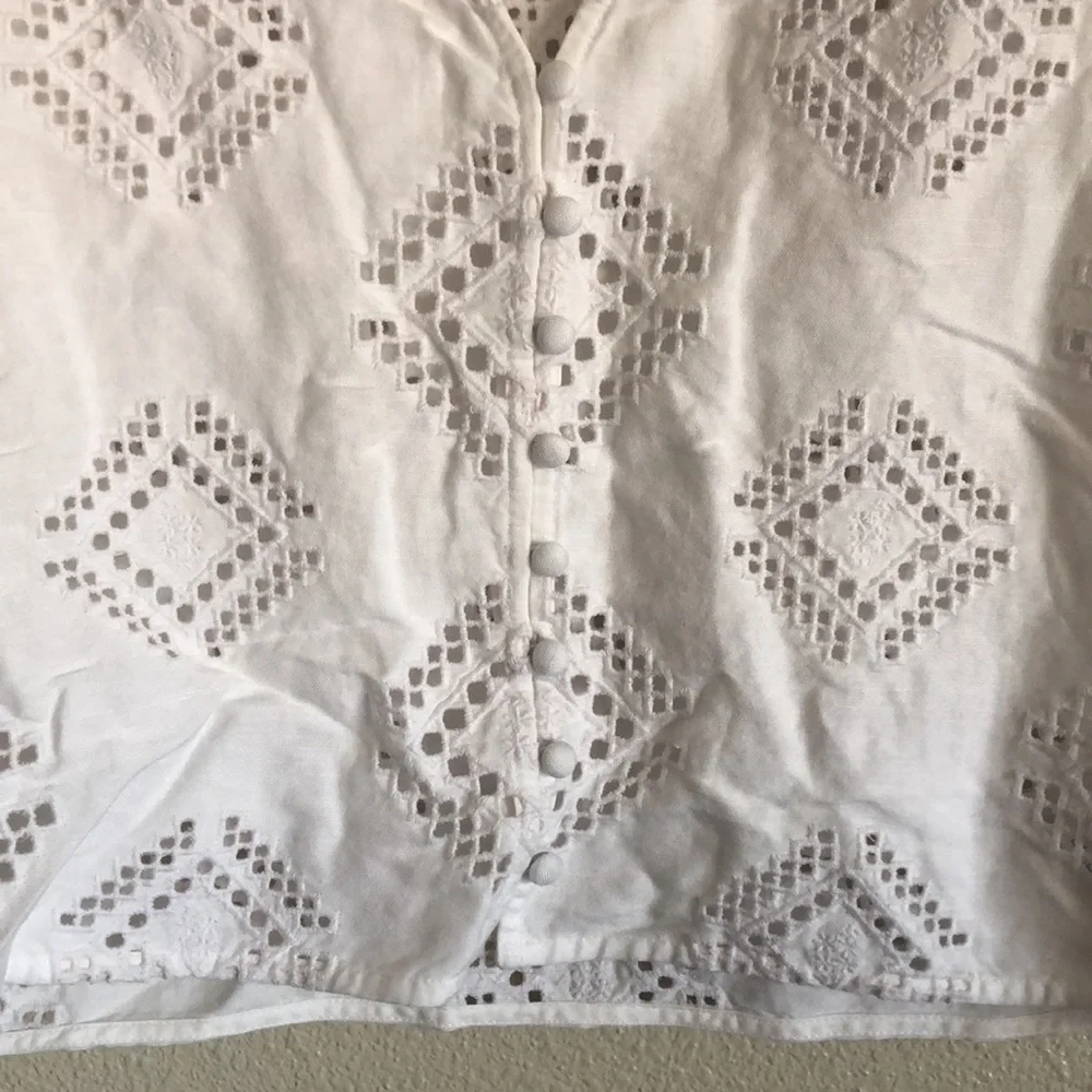 Madewell Eyelet Flutter-Sleeve Top (Size XS) - Picture 6 of 8